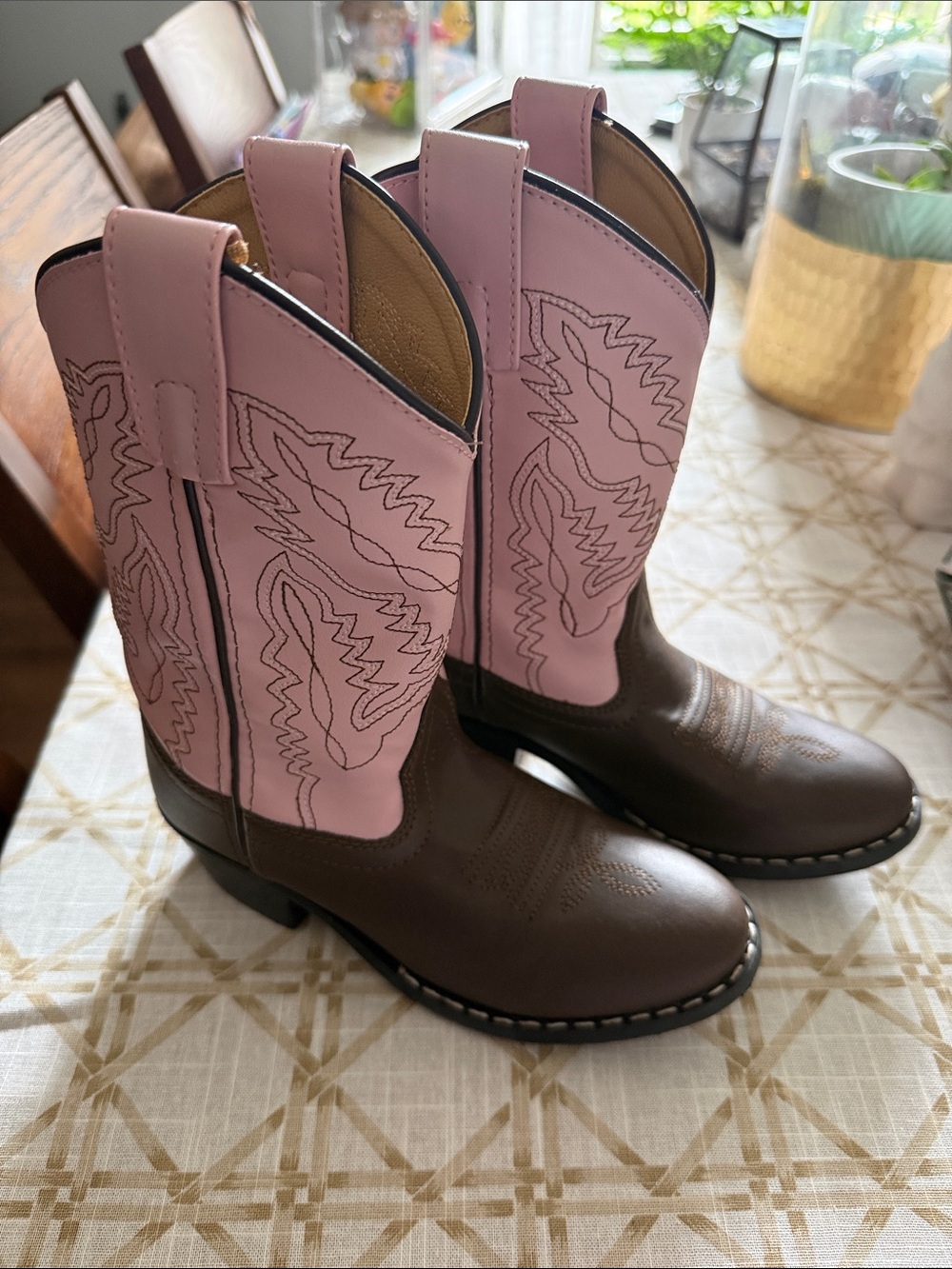 Smoky Mountain Kids Pink and Brown Western Boots